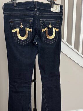 True Religion Flare Jeans with Sequin Pockets Size 29